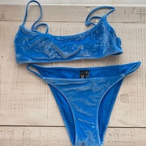 Deep blue velvet Triangl Bikini